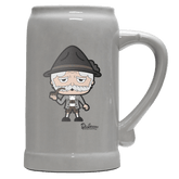 Da Oid Sinzer Grundfiguren Bierkrug 1000ml Grau Zugspitze Front